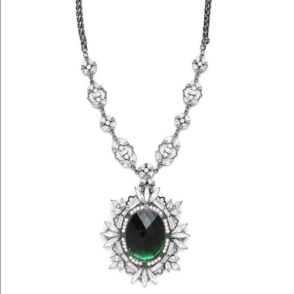 BaubleBar Emerald Vignette Pendant Necklace - Picture 1 of 5